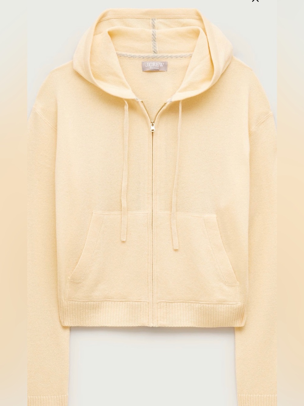 J. Crew Cashmere full-zip hoodie in candlelight Size L NWT $198 CR341
